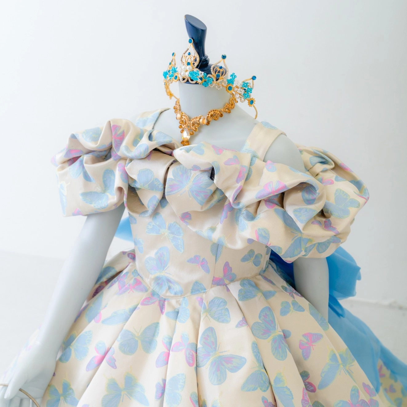 再値下げ】ANNA SUI Mini 水色ドレス 130サイズ きちんと見え 裾 